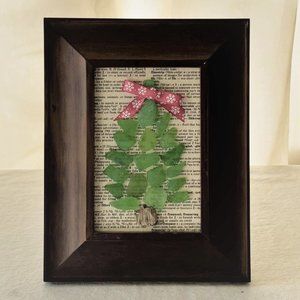 Christmas Tree - Beach Glass framed art